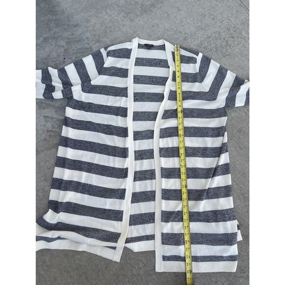 Talbots MARLED-STRIPE PIMA COTTON DUSTER Cardigan Plus Size 3X Petite - Picture 5 of 8